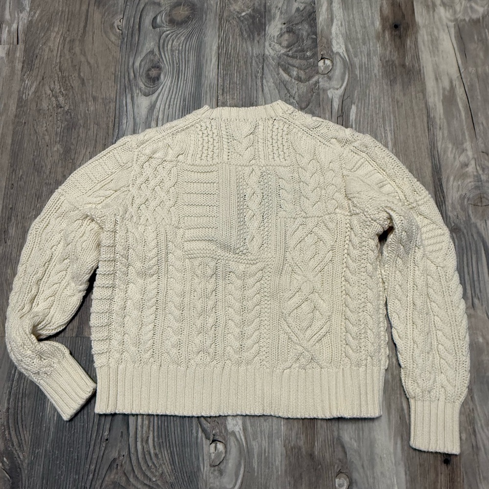 Ralph Lauren Aran-Knit Flag Cotton Sweater - Picture 7 of 8